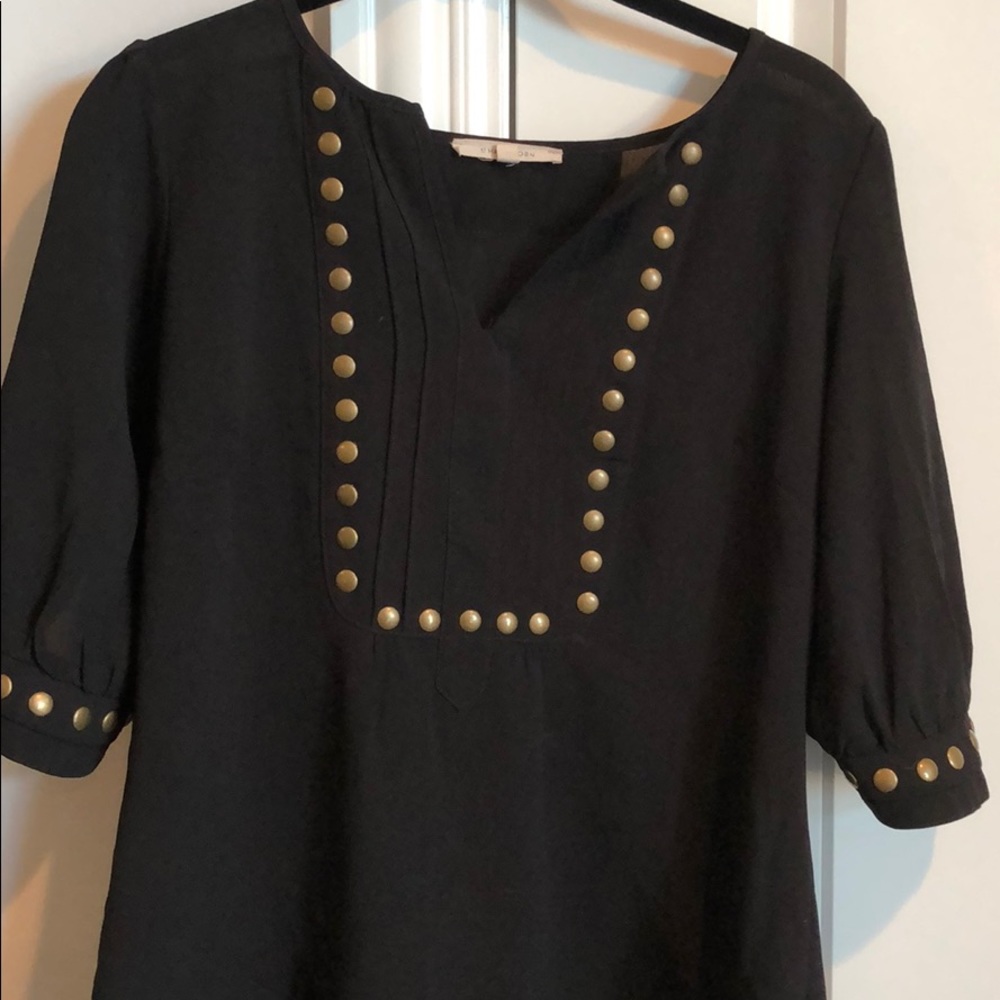 41 Hawthorn black blouse with brass rivet studs